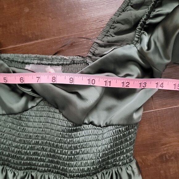 Free People Sundrenched Maxi Dress Womens S Silky Moss Green Whimsical Romantic - Picture 7 of 10